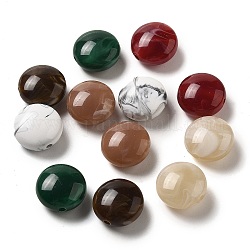 Perles acryliques opaques, ronde, couleur mixte, 16.5x9.5mm, Trou: 2mm, environ 326 pcs/500 g