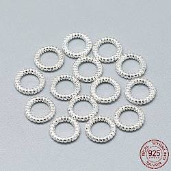 925 anillos de enlace de plata de ley, plata, 10x2mm, 6 mm de diámetro interior