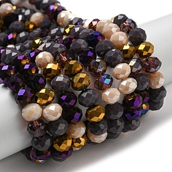 Chapelets de perles en verre, facette, rondelle, violet, 8x6mm, Trou: 1mm, Environ 65~68 pcs/chapelet, 15.7~16.1 pouce (40~41 cm)