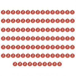 Breloques en alliage d'émail plaqué or, paillettes émaillées, plat rond, rouge, letter.z, 14x12x2mm, Trou: 1.5mm, 100 pcs / boîte