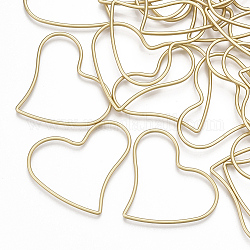 Anello di collegamento in lega a superficie liscia, cuore, colore oro opaco, 35x40.5x1.5mm