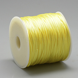 Нейлоновая нить, гремучий атласный шнур, желтые, около 1 мм, около 76.55 ярда (70 м) / рулон