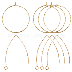 Beebeecraft 40Pcs 2 Style Dangle Earring Findings 18K Gold Plated V Shaped Earring Hooks Open Earring Beading Hoop for DIY Jewelry Making