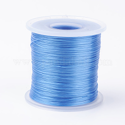 Cadena japonesa de cristal elástico plano, Hilo de cuentas elástico, para hacer la pulsera elástica, azul aciano, 0.5mm, alrededor de 328.08 yarda (300 m) / rollo