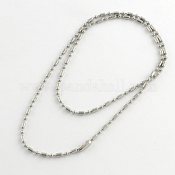 304 acero inoxidable fabricación de collar de cadena de bolas, color acero inoxidable, 23.6 pulgada (60 cm) x2.4 mm