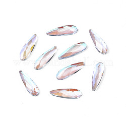 Cabujones de cristal de rhinestone, accesorios de la decoración del arte del clavo, facetados, lágrima, ciruela, 8x2.5x1.5mm