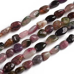 Chapelets de perles en tourmaline naturelle, pierre roulée, pépites, 10~15x7.5~11.5x7.5~12.5mm, Trou: 1mm, Environ 36 pcs/chapelet, 15.67 pouce (39.8 cm)