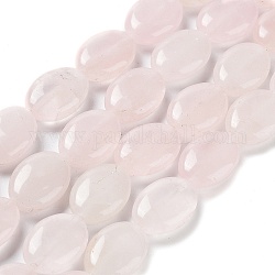 Chapelets de perles en quartz rose naturel, Ovale Plat, 17.5~18x12.5~13x6mm, Trou: 1.2mm, Environ 22 pcs/chapelet, 15.55'' (39.5 cm)