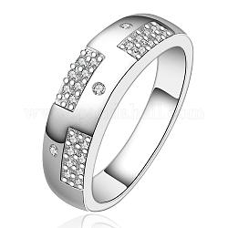 女性のためのシンプルなデザインの絶妙な真鍮キュービックジルコニア指輪  銀  usサイズ8（18.1mm）
