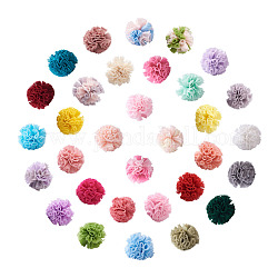 Boule de polyester bricolage artisanat pandahall elite, ronde, couleur mixte, 22~25mm, 128 pièces / kit