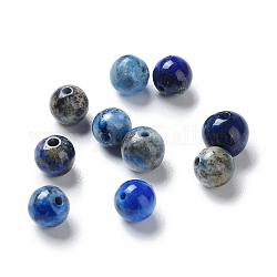 Lapis lazuli perle naturali, tinto, tondo, 4mm, Foro: 0.6 mm