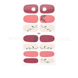 Наклейки для ногтей с цветком клубники, самоклеящийся, для женщин девушки маникюр украшения ногтей, лист, 25x9~16 мм, 14шт / лист