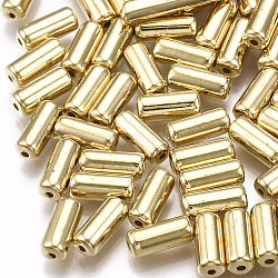 Ccb perline di plastica, colonna, oro chiaro, 9x4mm, Foro: 1 mm