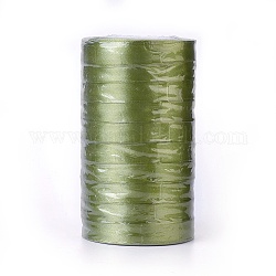 Single Face Satin Ribbon, Polyester Ribbon, Yellow Green, Size: about 5/8 inch(16mm) wide, 25yards/roll(22.86m/roll), 250yards/group(228.6m/group), 10rolls/group