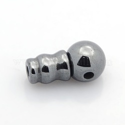 Non-Magnetic Synthetic Hematite 3 Hole Guru Beads, T-Drilled Beads, Black, 15x7mm, Hole: 1~2mm