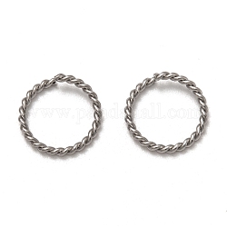 304 anillos de salto retorcidos de acero inoxidable, anillos del salto abiertos, color acero inoxidable, 15x1.7mm, diámetro interior: 11.5 mm
