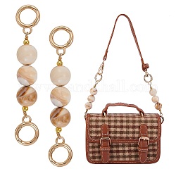 Sangles de chaîne de sac, avec des perles d'imitation en plastique ABS et des anneaux de porte à ressort en alliage d'or clair, pour les accessoires de remplacement de sac, blé, 13.5 cm