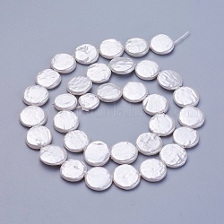 Chapelets de perles de coquille, plat rond, neige, 9.8~11x2.5~3.5mm, Trou: 0.5mm, Environ 36~40 pcs/chapelet, 15.94 pouce ~ 16.14 pouces (40.5~41 cm)