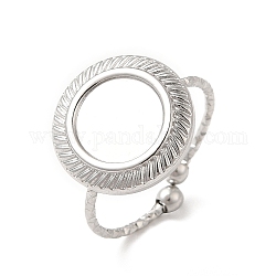 304 componente de anillo de puño abierto de acero inoxidable, configuración del anillo, plano y redondo, color acero inoxidable, diámetro interior: 18 mm, Bandeja: 9 mm