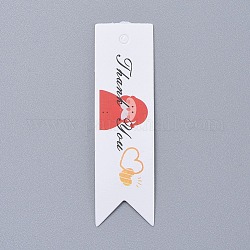 Weihnachtskraftpapieranhänger, Geschenkanhänger hängen Etiketten, für Kunsthandwerk Hochzeit Weihnachtsfest, weiß, 6.9x2x0.04 cm, Bohrung: 3 mm