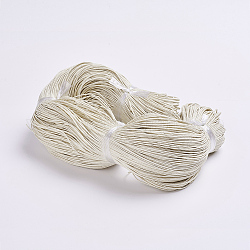 Chinese Waxed Cotton Cord, Macrame Bracelet Necklace Jewelry Making, Beige, 1mm, about 76.55~82.02 yards(70~75m)/small bundle, about 382.76~410.1 yards(350~375m)/big bundle