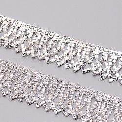Цепочки из латуни со стразами и стразами, для пошива свадебного украшения, с катушкой, кристалл, 24x2.5 мм