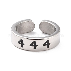 Кольца с номером ангела для женщин, 304 эмалированное кольцо на палец манжеты из нержавеющей стали, кол. 4, размер США 6 3/4 (17.1 мм)
