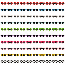 Cabochon in resina opaca globleland 100 pz 20 colori, occhiali a forma di cuore, per fare gioielli, colore misto, 39x14.5x3mm, 5 pz / colore