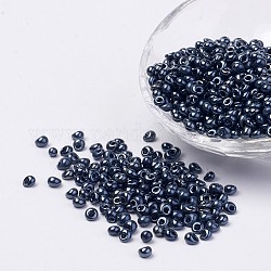 Opaken Glasperlen, Fransen Tropfen Perlen, Preußischblau, 4~5x3 mm, Bohrung: 1 mm, ca. 862 Stk. / 50 g