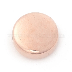 Revestimiento iónico (ip) 304 perlas de acero inoxidable, plano y redondo, oro rosa, 12x5mm, agujero: 2 mm