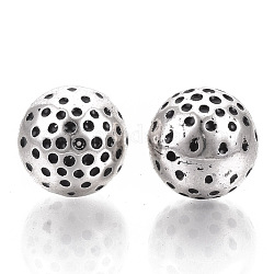 Ccb Kunststoff-Perlen, Runde mit Punkt, Antik Silber Farbe, 16 mm, Bohrung: 1.4 mm, ca. 155 Stk. / 500 g