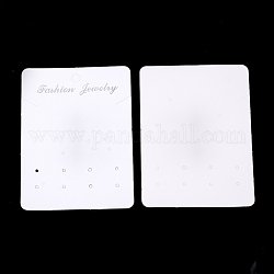 Papier-Display-Karten, verwendet für Ohrringe und Halsketten, Rechteck, creme-weiß, 10.7x8x0.07 cm, Bohrung: 6 mm