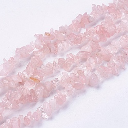 Естественно розового кварца каменный шарик нити, чип, туманная роза, 4~10x4~6x2~4 мм, отверстие : 1 мм, около 210 шт / нитка, 31 дюйм