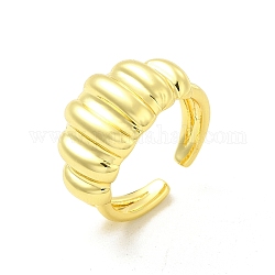Кольцо-манжета из латуни с круассаном для женщин, золотой свет, внутренний диаметр: 17 мм