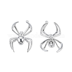 Brass Pendants, Cadmium Free & Nickel Free & Lead Free, Spider, Real Platinum Plated, 32x20.5x6mm, Hole: 1.2mm