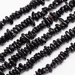 Filamenti di perline naturali spinello nero, pezzo, 4~12x4~12mm, Foro: 1 mm, circa 15.74 pollice