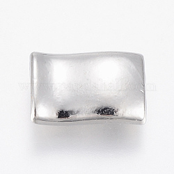 Alloy Beads, Wave, Nickel Free & Lead Free & Cadmium Free, Platinum, 12x8x4mm, Hole: 1mm