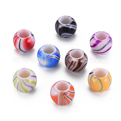 Opaque Acrylic European Beads, Large Hole Beads, Rondelle, Mixed Color, 11.5x9mm, Hole: 5.5mm, about 770pcs/500g