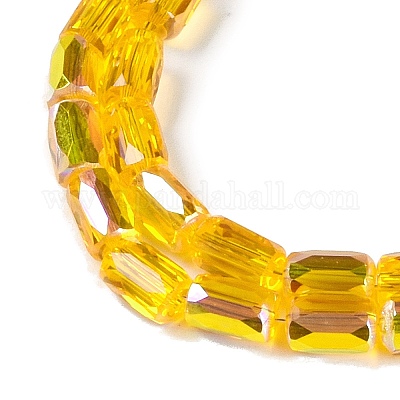 Perles en verre électroplaqué à chevrons&nbsp;GLAA-Q101-02A-AB07-1