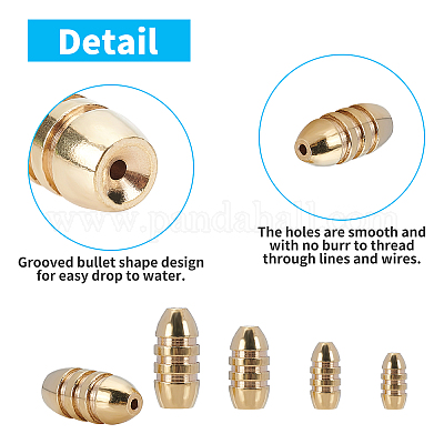 Wholesale Brass Grooved Bullet Shape Weights Fishing Sinkers 
