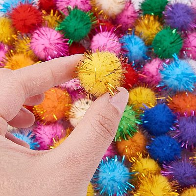 100pcs 25mm Colorful Felt Pompom Balls for Christmas Crafts Embellishments 