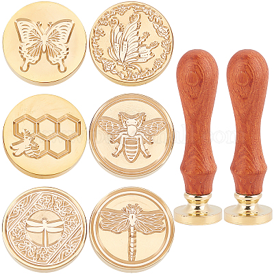 Wholesale CRASPIRE 8PCS Wax Seal Stamp Set Animal Theme 6PCS Sealing Wax  Stamp Heads with 2PCS Universal Wooden Handles for Invitations Cards  Birthday 