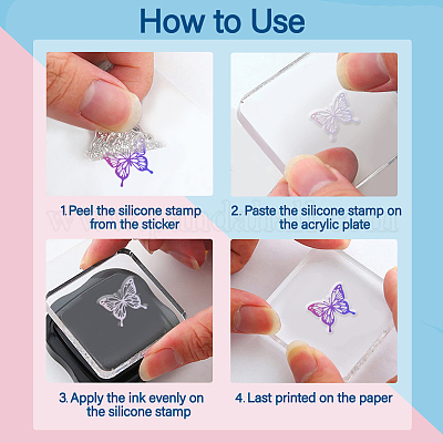 4pcs 4 styles tampon en pvc&nbsp;DIY-WH0487-0046-1
