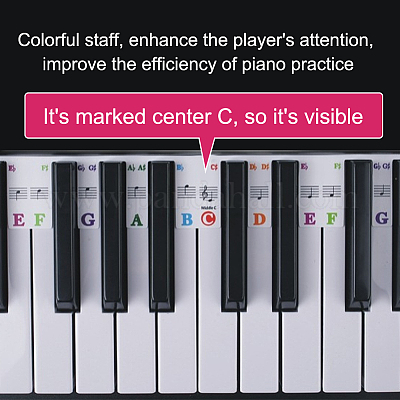 Piano Râteau Notes Marqueur Étiquettes de clés de piano Clavier Autocollants