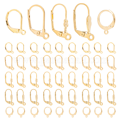 Wholesale DICOSMETIC 50Pcs 5 Style Stainless Steel Interchangeable Leverback  Earring Findings French Hook Ear Wire with Open Loop Hypoallergenic Earring  Hooks for DIY Jewelry Making Craft 