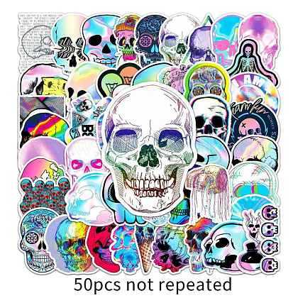 Skull PVC Plastic Sticker Labels SKUL-PW0002-088-1