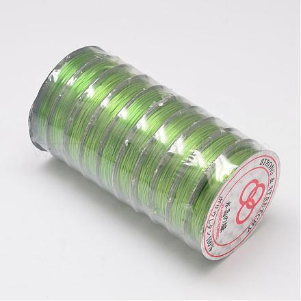 フラット弾性クリスタルストリング  弾性ビーズ糸  ストレッチブレスレット作り用  緑黄  0.8mm  約10.93ヤード（10m）/ロール EW-O001-02N-1