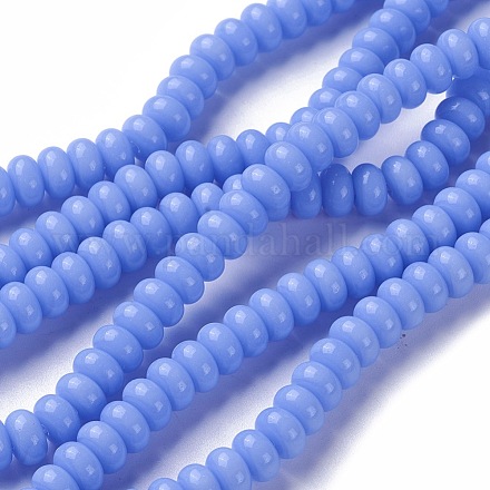 Chapelets de perles en verre opaque de couleur unie GLAA-A036-H05-1