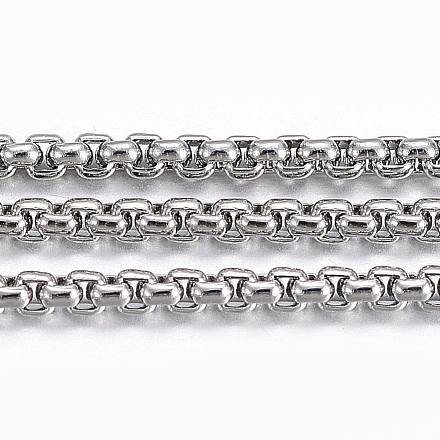 304 Stainless Steel Venetian Chains/Box Chains CHS-H016-02P-10M-1