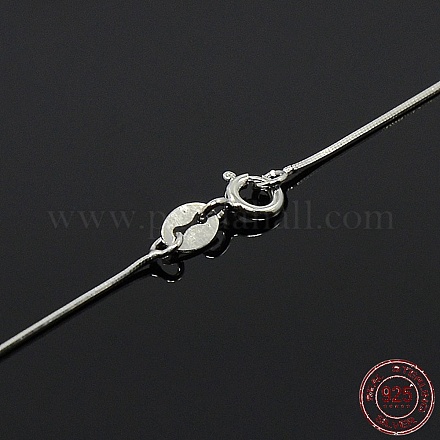 Collares de cadena de serpiente de plata de ley 925 chapados en rodio unisex de moda STER-M034-B-08-1